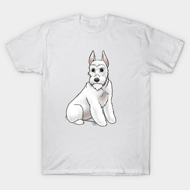 Dog - Miniature Schnauzer - White Cropped T-Shirt by Jen's Dogs Custom Gifts and Designs